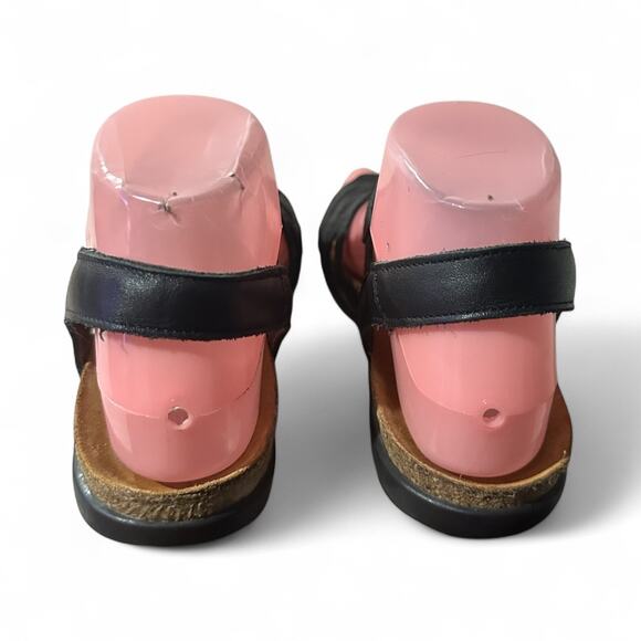 Naot Paris Black Leather Sandals Size EU 37 / US 6 Slingback Comfortable - Picture 6 of 8